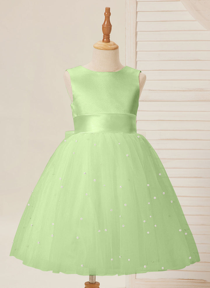 Robe de Bal/Princesse en Satin et Tulle, Longueur Genou, pour Demoiselle D'Honneur