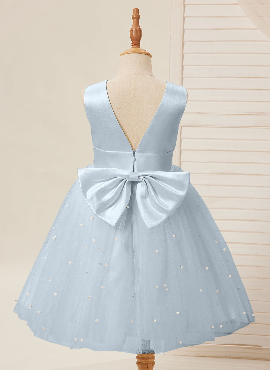 Robe de Bal/Princesse en Satin et Tulle, Longueur Genou, pour Demoiselle D'Honneur