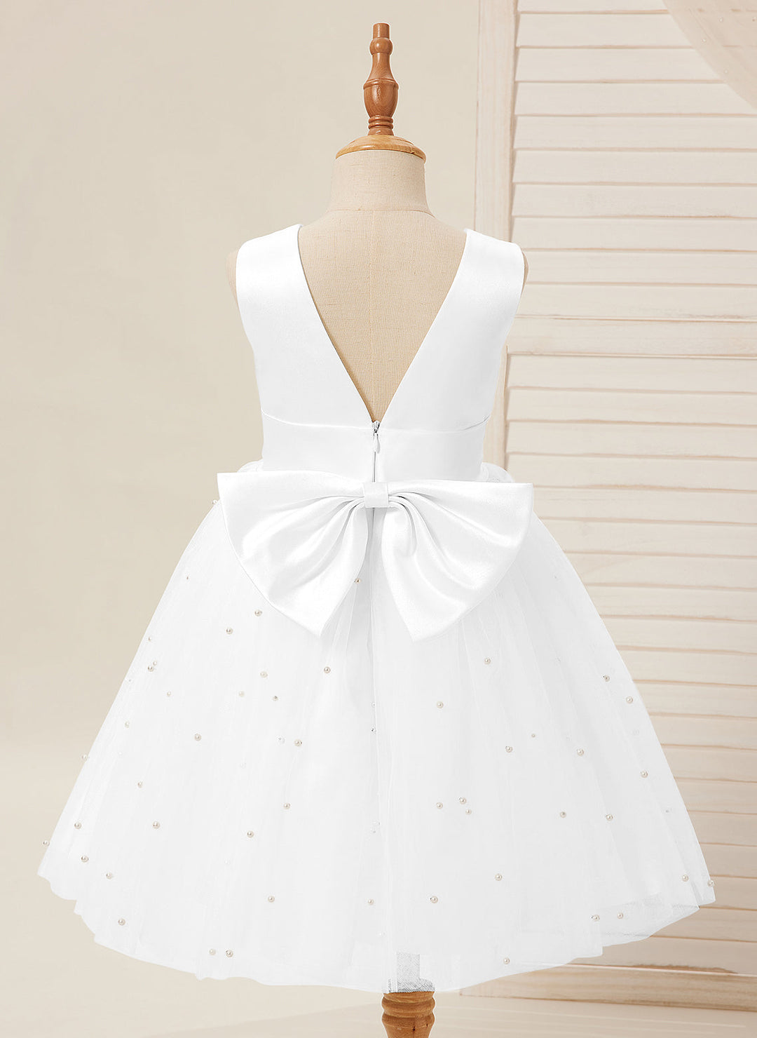 Robe de Bal/Princesse en Satin et Tulle, Longueur Genou, pour Demoiselle D'Honneur