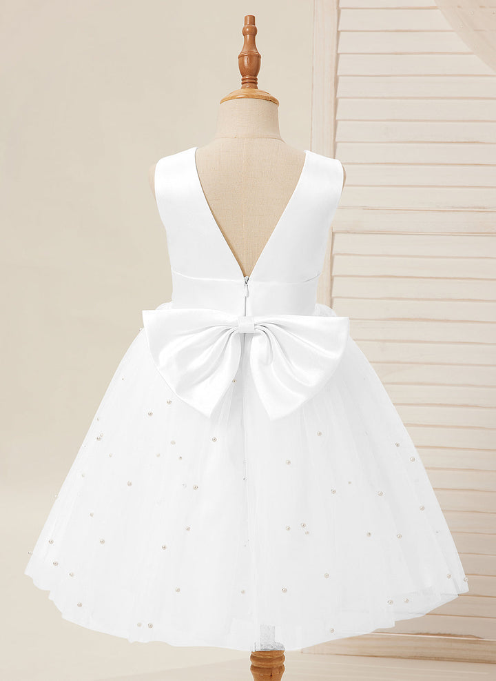 Robe de Bal/Princesse en Satin et Tulle, Longueur Genou, pour Demoiselle D'Honneur