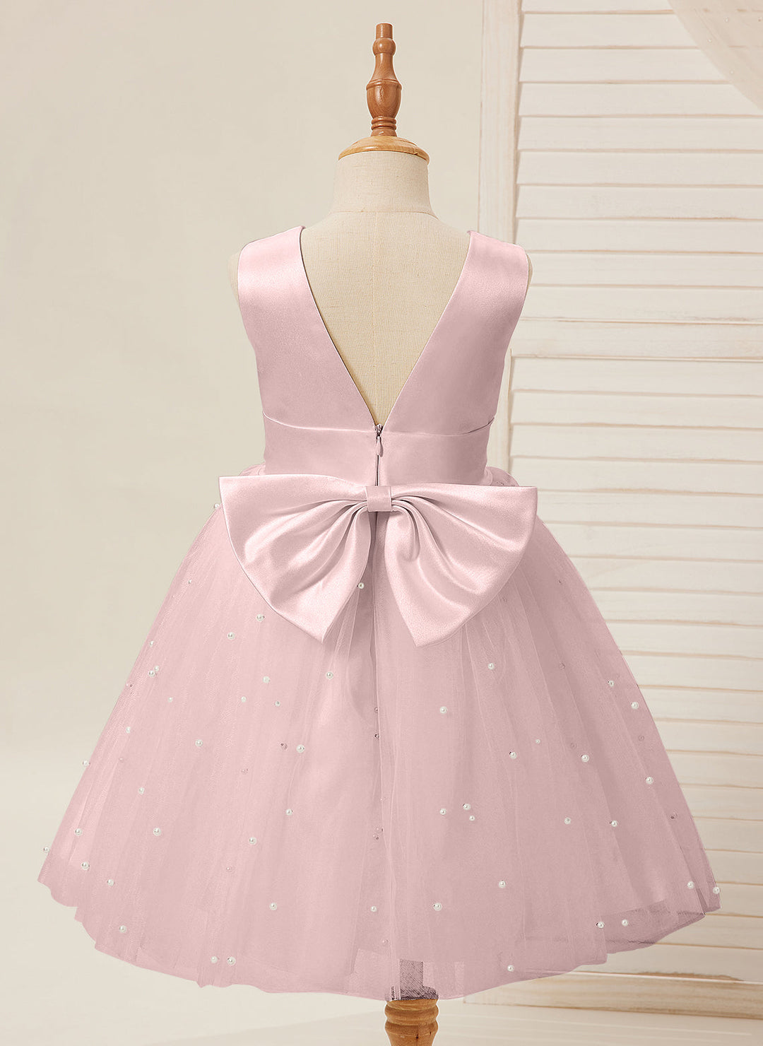 Robe de Bal/Princesse en Satin et Tulle, Longueur Genou, pour Demoiselle D'Honneur