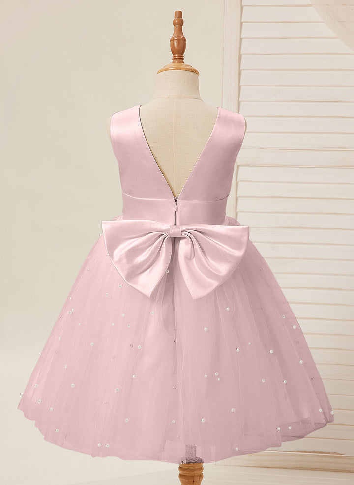 Robe de Bal/Princesse en Satin et Tulle, Longueur Genou, pour Demoiselle D'Honneur