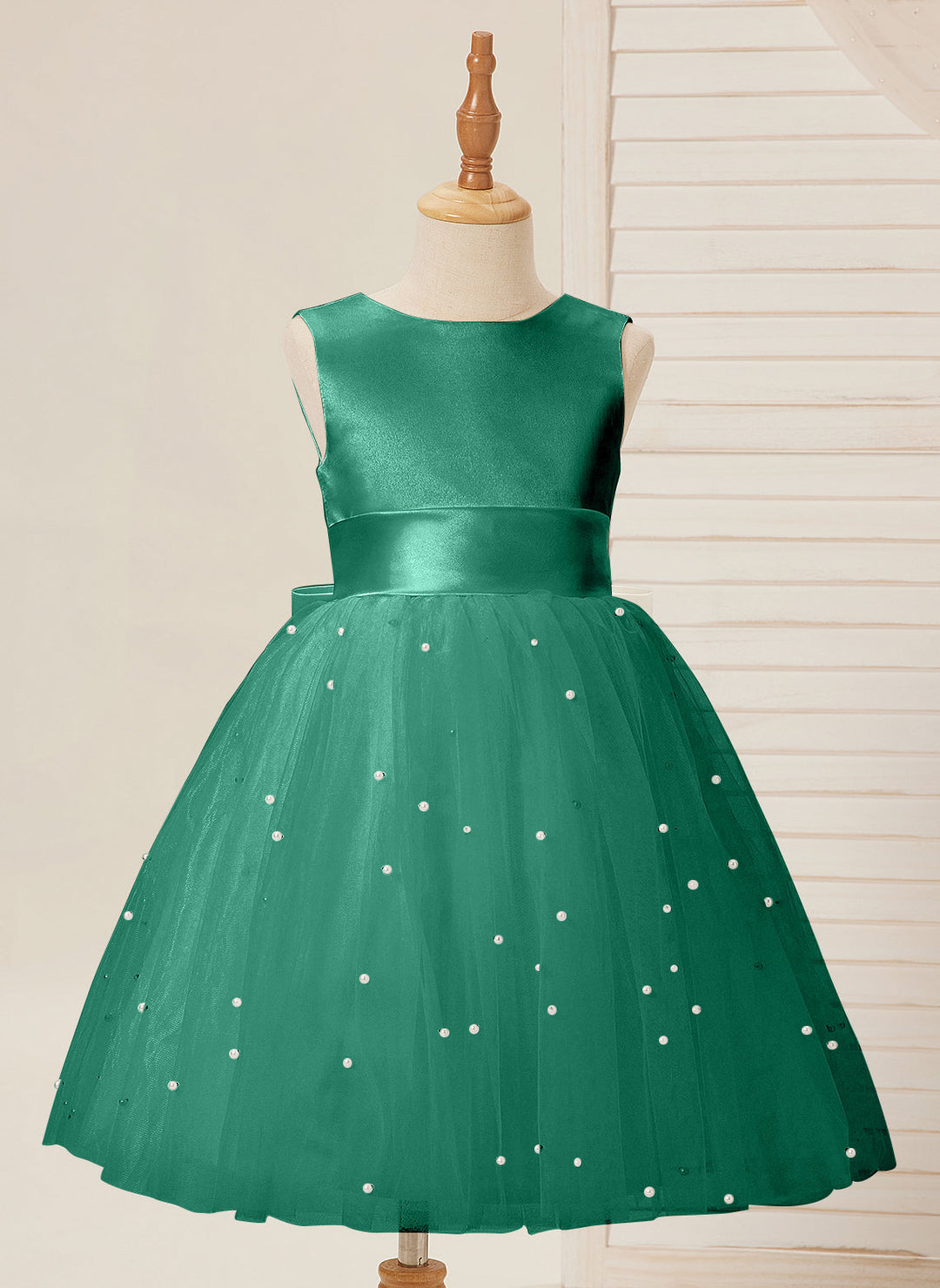Robe de Bal/Princesse en Satin et Tulle, Longueur Genou, pour Demoiselle D'Honneur