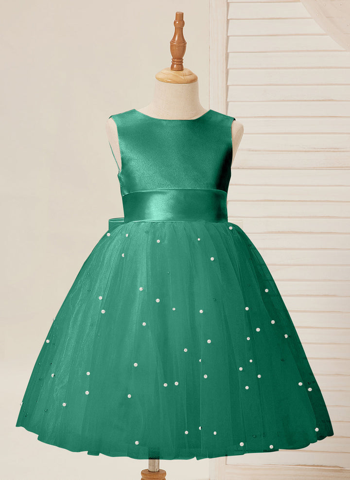 Robe de Bal/Princesse en Satin et Tulle, Longueur Genou, pour Demoiselle D'Honneur
