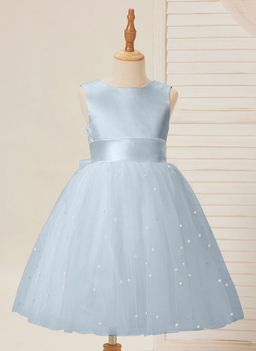 Robe de Bal/Princesse en Satin et Tulle, Longueur Genou, pour Demoiselle D'Honneur