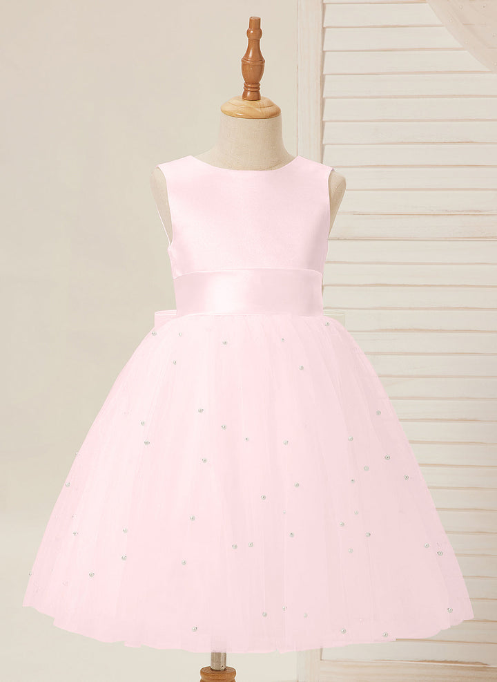 Robe de Bal/Princesse en Satin et Tulle, Longueur Genou, pour Demoiselle D'Honneur
