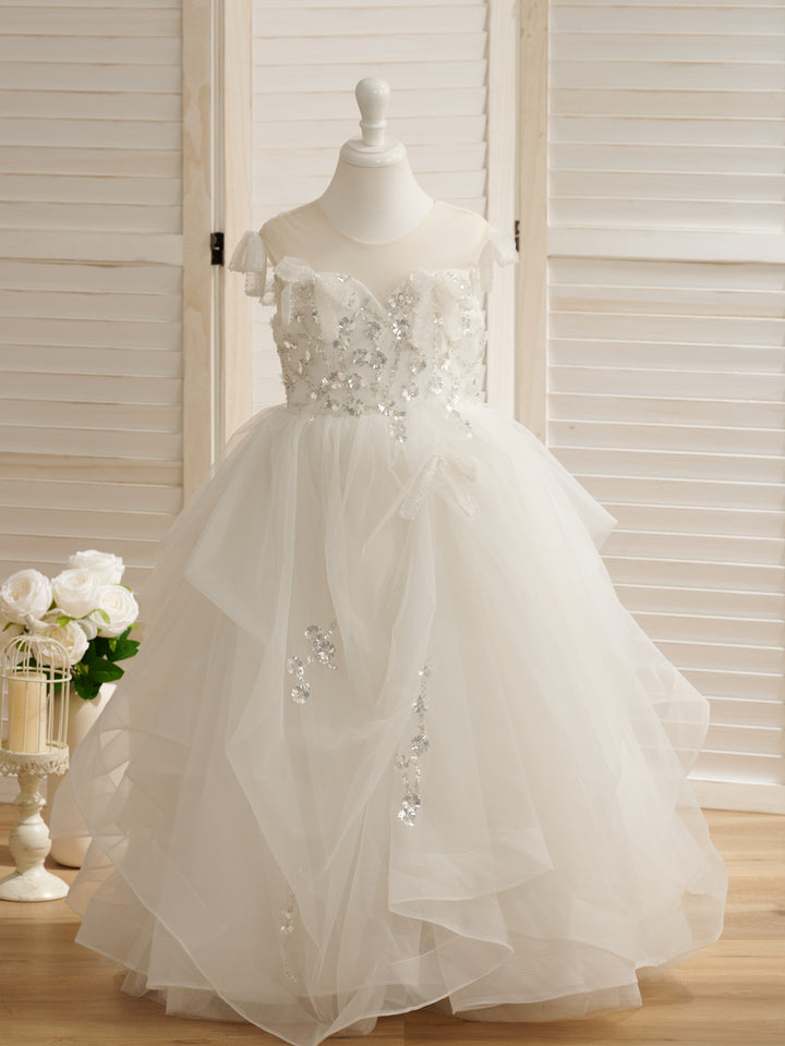 Robe de Bal/Princesse en Satin et Tulle, Longueur Au Sol, pour Demoiselle D'Honneur