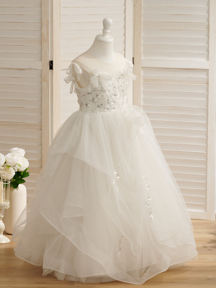 Robe de Bal/Princesse en Satin et Tulle, Longueur Au Sol, pour Demoiselle D'Honneur