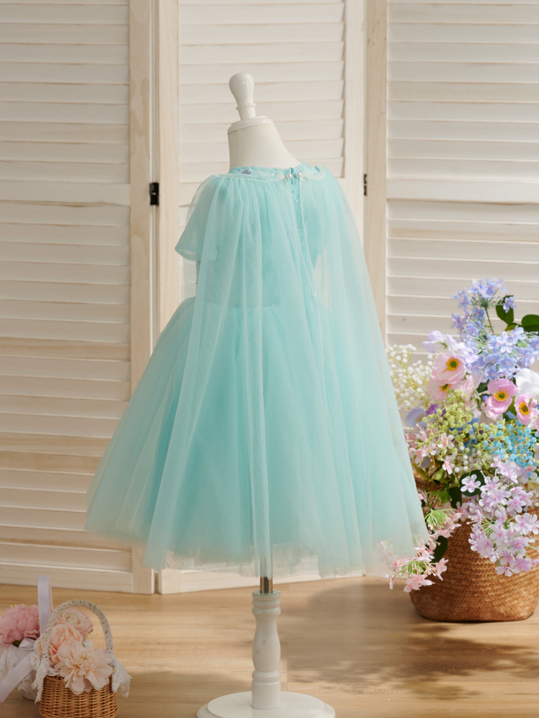 Robe de Bal/Princesse en Tulle Longueur Genou pour Bébé Fille, Tenue de Fête D'Anniversaire pour 1Er Anniversaire