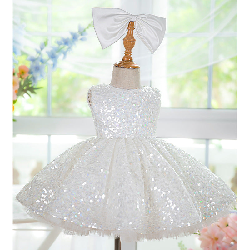 Robe de Fête D'Anniversaire à Paillettes Jusqu'Aux Genoux