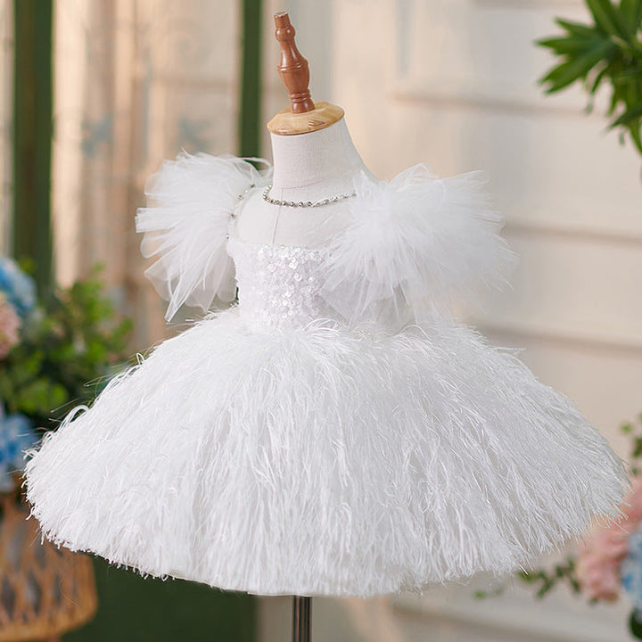 Robe D'Anniversaire pour Bébé Fille avec Ornements Papillon
