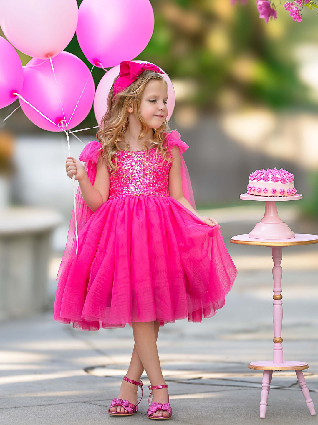 Robe de Soirée D'Anniversaire Mi-Longue en Tulle à Paillettes