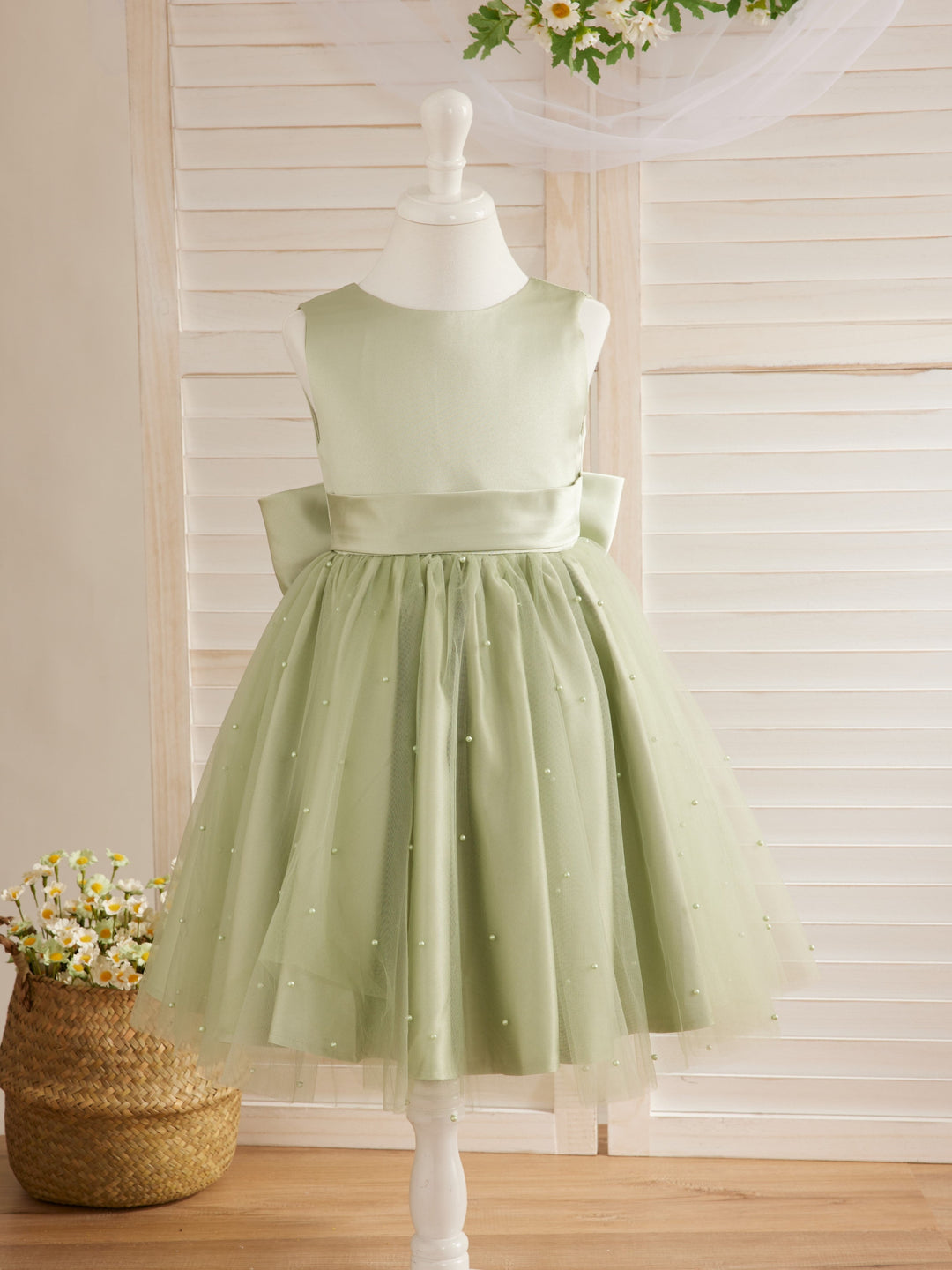 Robe de Bal/Princesse en Satin et Tulle, Longueur Genou, pour Demoiselle D'Honneur