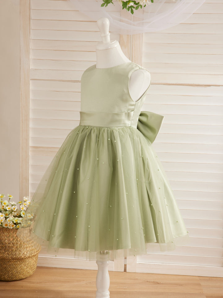 Robe de Bal/Princesse en Satin et Tulle, Longueur Genou, pour Demoiselle D'Honneur