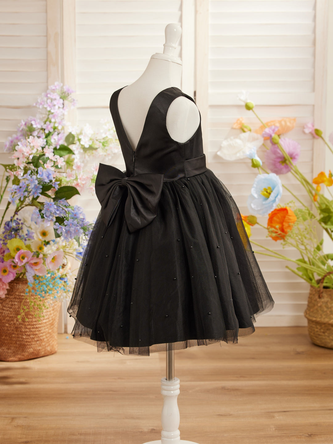 Robe de Bal/Princesse en Satin et Tulle, Longueur Genou, pour Demoiselle D'Honneur