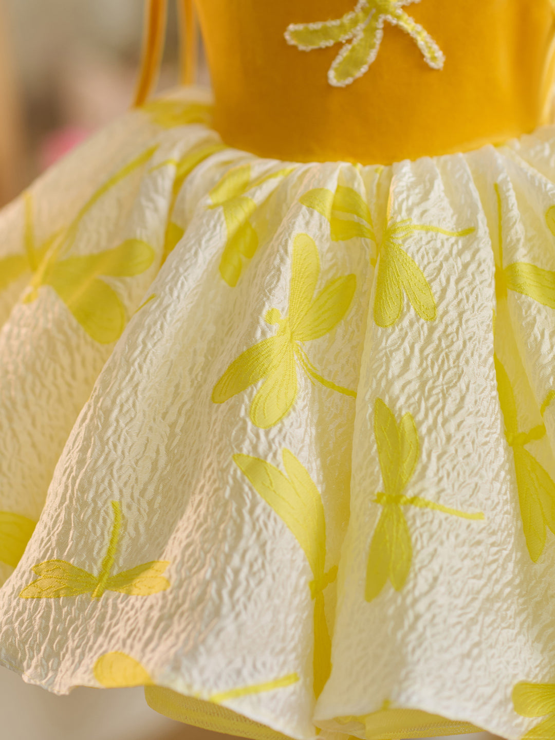 Robe de Fête D'Anniversaire pour Tout-Petits en Tulle et Velours Doré, Longueur Genou