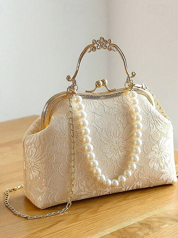 Polyester Dentelle Lightweight Perles Chaîne Buckle Pochettes