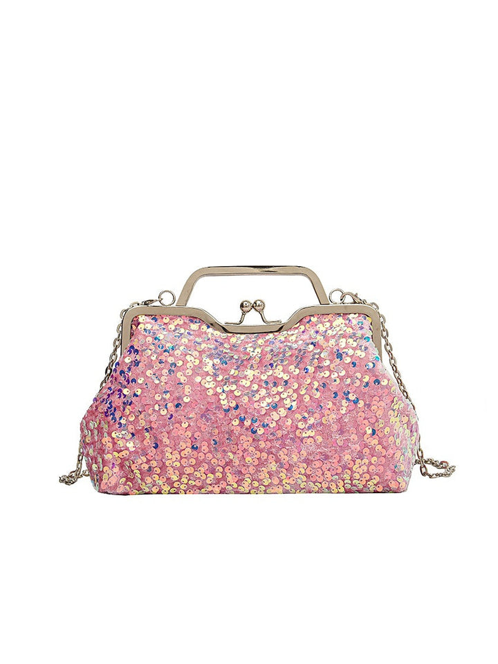 Pochettes Synthétiques à Paillettes de Couleur Unie Anti-Poussière de Grande Capacité