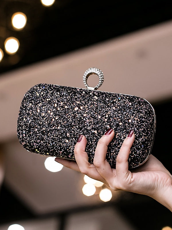 Pochettes Légères en Cuir Pu, Grande Capacité, Durables, Couleur Unie, Strass