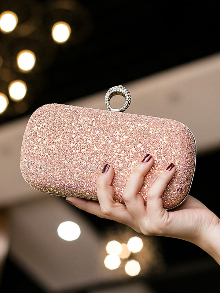 Pochettes Légères en Cuir Pu, Grande Capacité, Durables, Couleur Unie, Strass