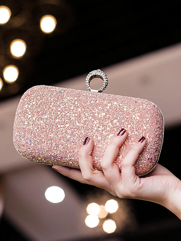 Pochettes Légères en Cuir Pu, Grande Capacité, Durables, Couleur Unie, Strass