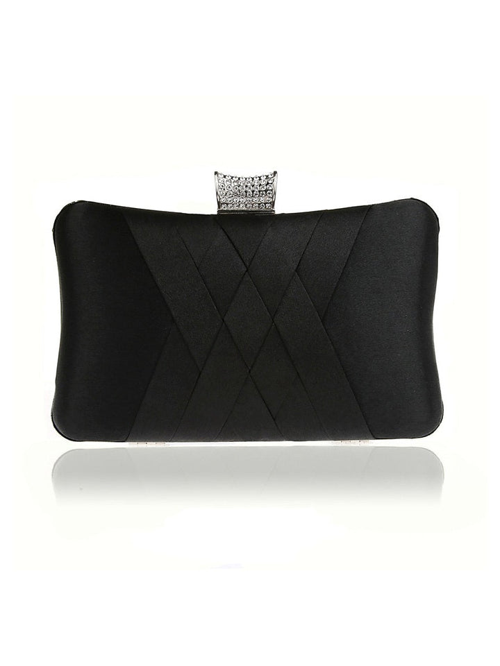 Silk PU Leather Wedding Party Plain Crystals Clutch Bags