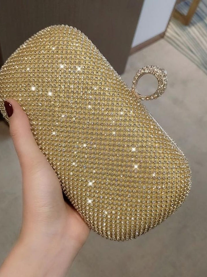 Pochettes en Alliage de Couleur Unie avec Cristaux Scintillants