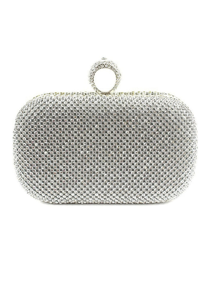 Pochettes en Alliage de Couleur Unie avec Cristaux Scintillants