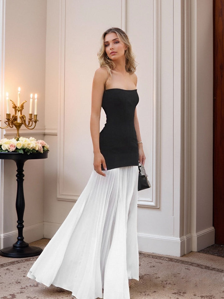 Ligne A/Princesse Sans Bretelles Sans Manches Ruché La Longueur du Sol Robes d'Invité de Mariage