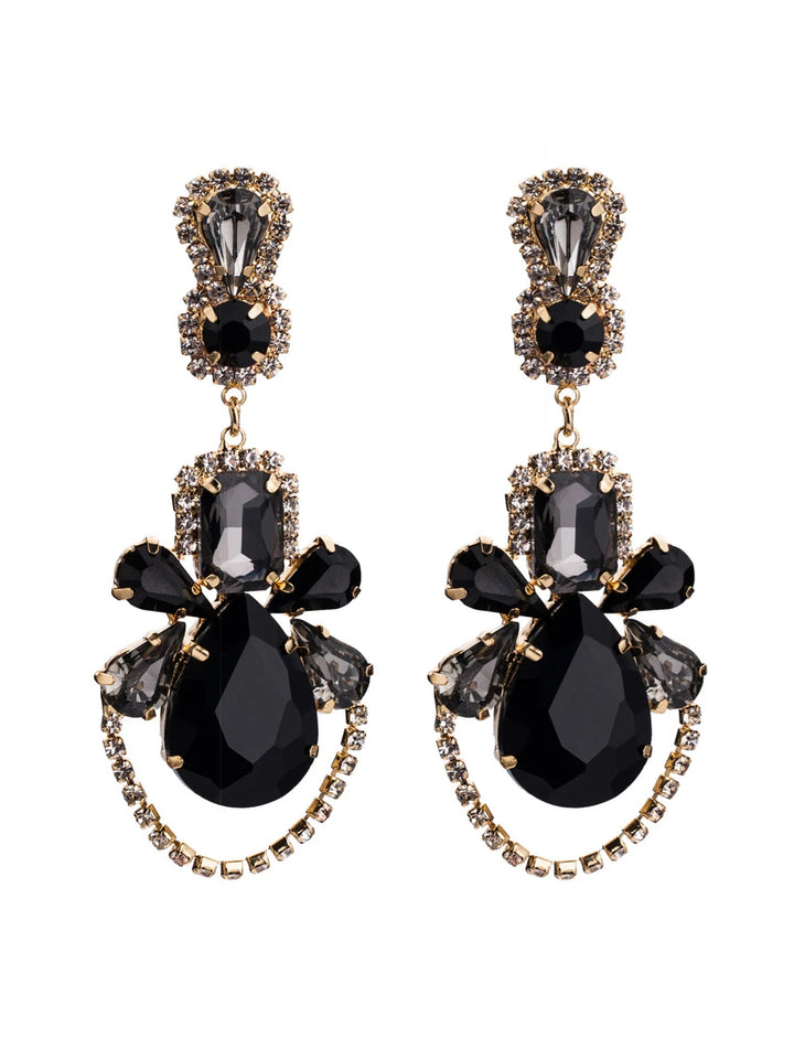 Boucles D'Oreilles en Alliage avec Cristaux Strass pour Mariage, Travail, Fête Quotidienne pour Femmes