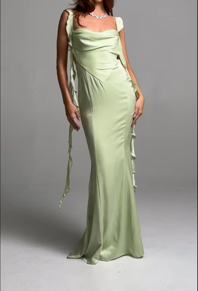Robe de Soirée Longue Sans Manches, Fourreau/Colonne, Sans Bretelles, Longueur Au Sol, avec Ceinture