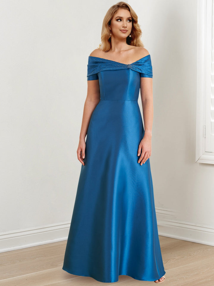 Robes de Mère de la Mariée A-Line/Princess à Épaules Dénudées et Longueur Au Sol