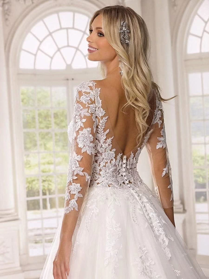 Robe de mariée en Dentelle robe de bal, épaules dénudées, pour mariée, 2023