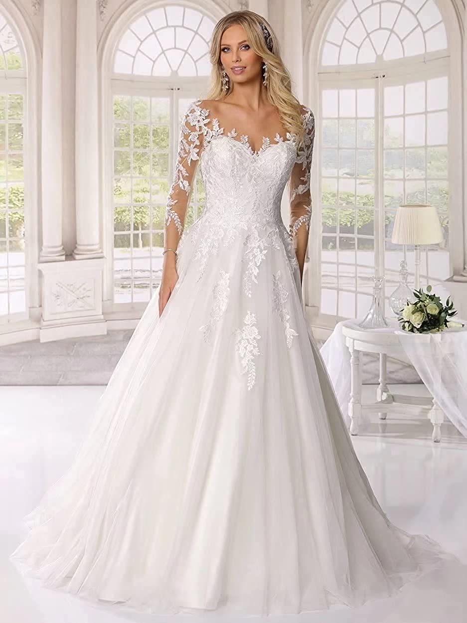 Robe de mariée en Dentelle robe de bal, épaules dénudées, pour mariée, 2023