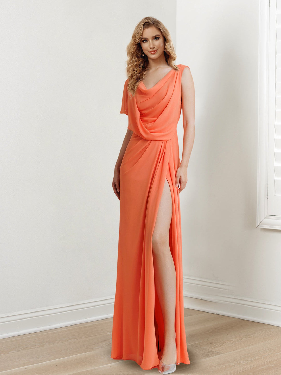 Robe de Soirée Longue Fourreau/Colonne Sans Manches, Longueur Au Sol, avec Fente Sur le Côté