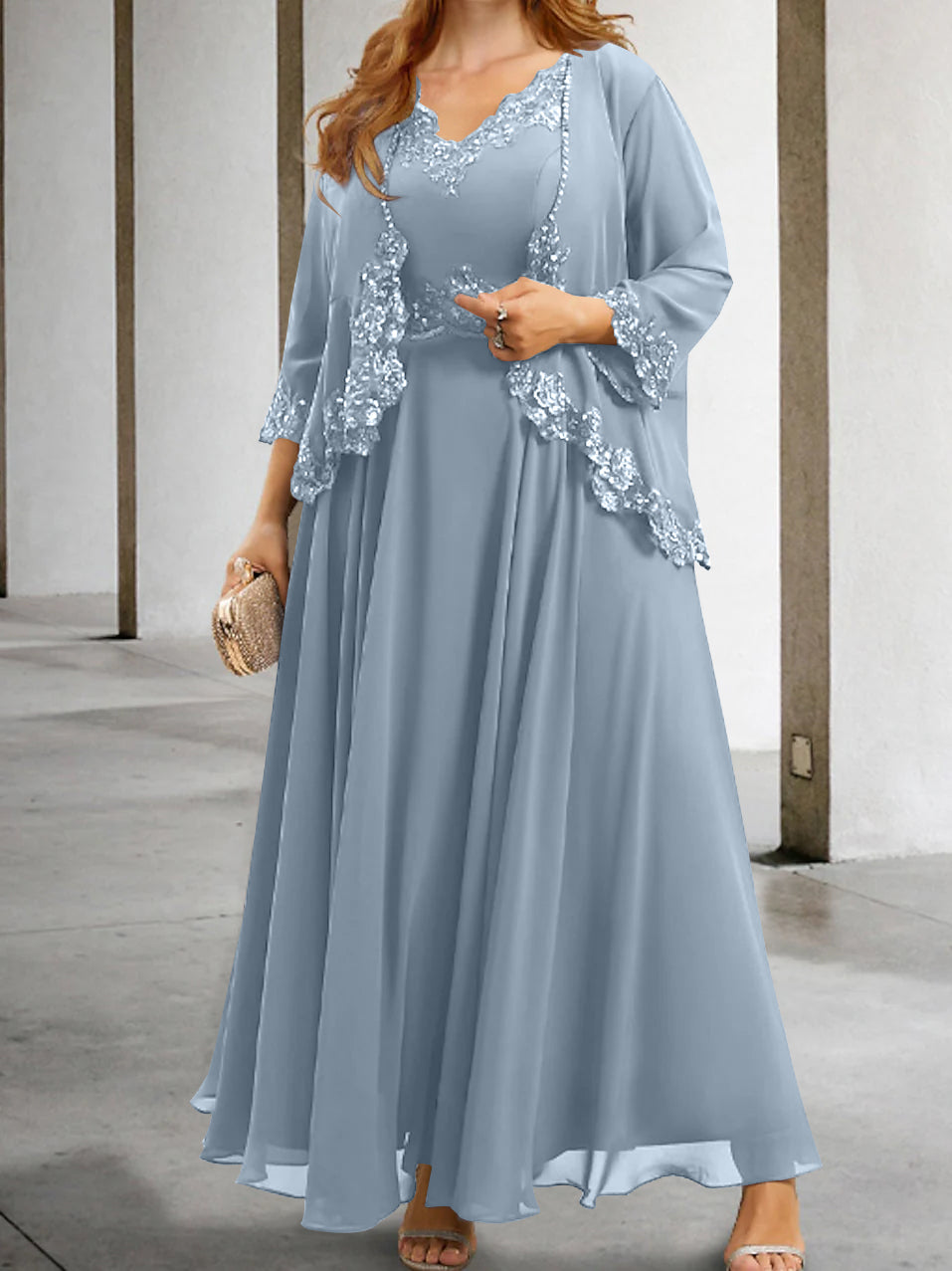 Robes de Mère de la Mariée Coupe A-Line/Princesse avec Appliques et Paillettes