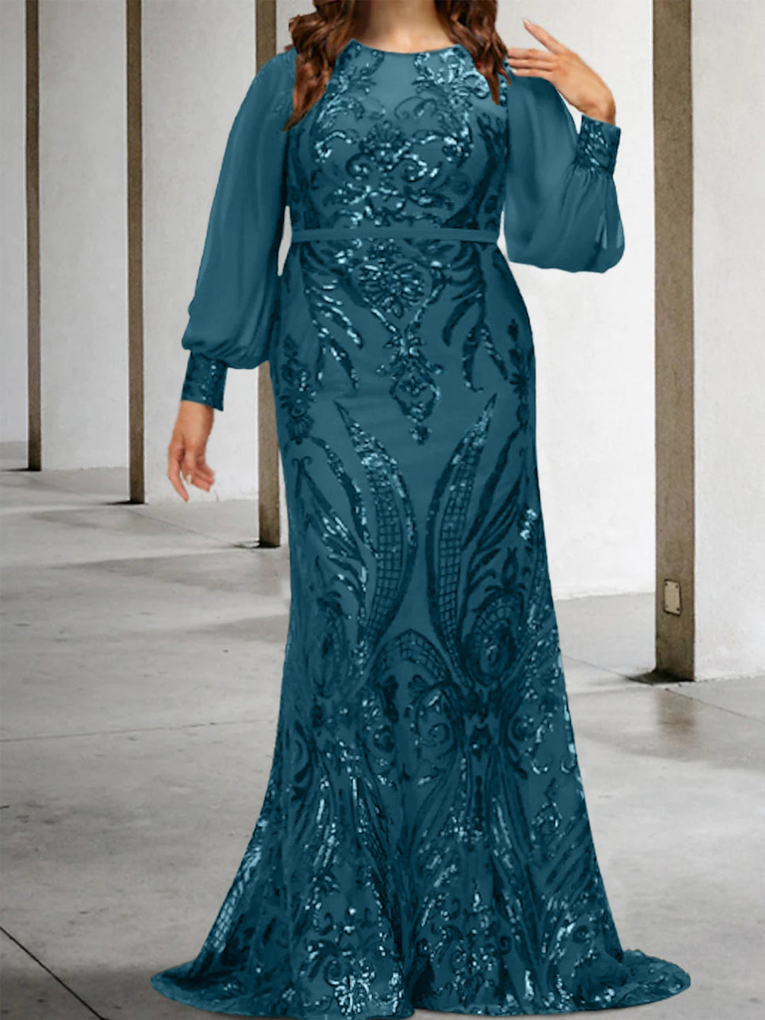 Robes de Mère de la Mariée Fourreau/Colonne avec Paillettes
