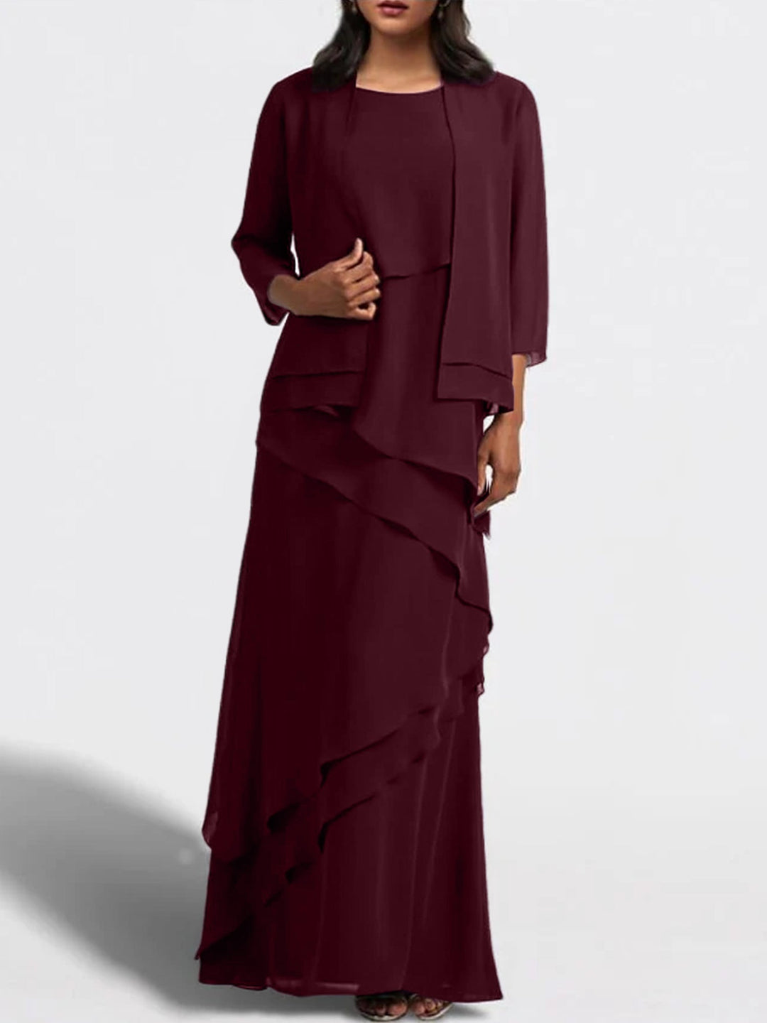 Robes de Mère de la Mariée Fourreau/Colonne Longueur Au Sol avec Veste