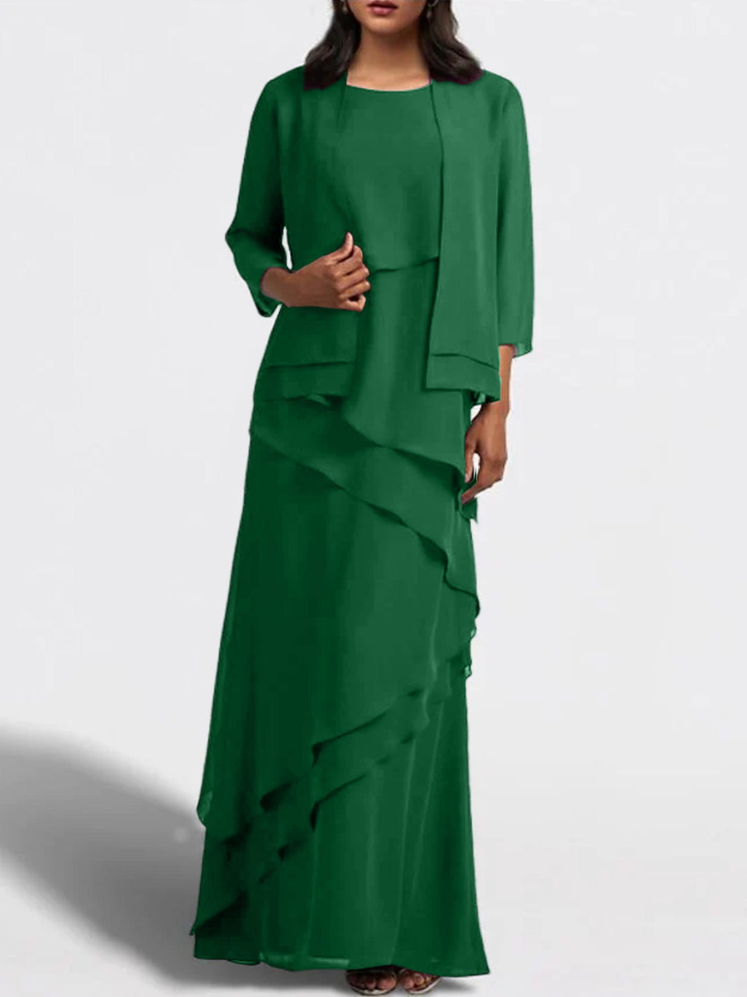 Robes de Mère de la Mariée Fourreau/Colonne Longueur Au Sol avec Veste