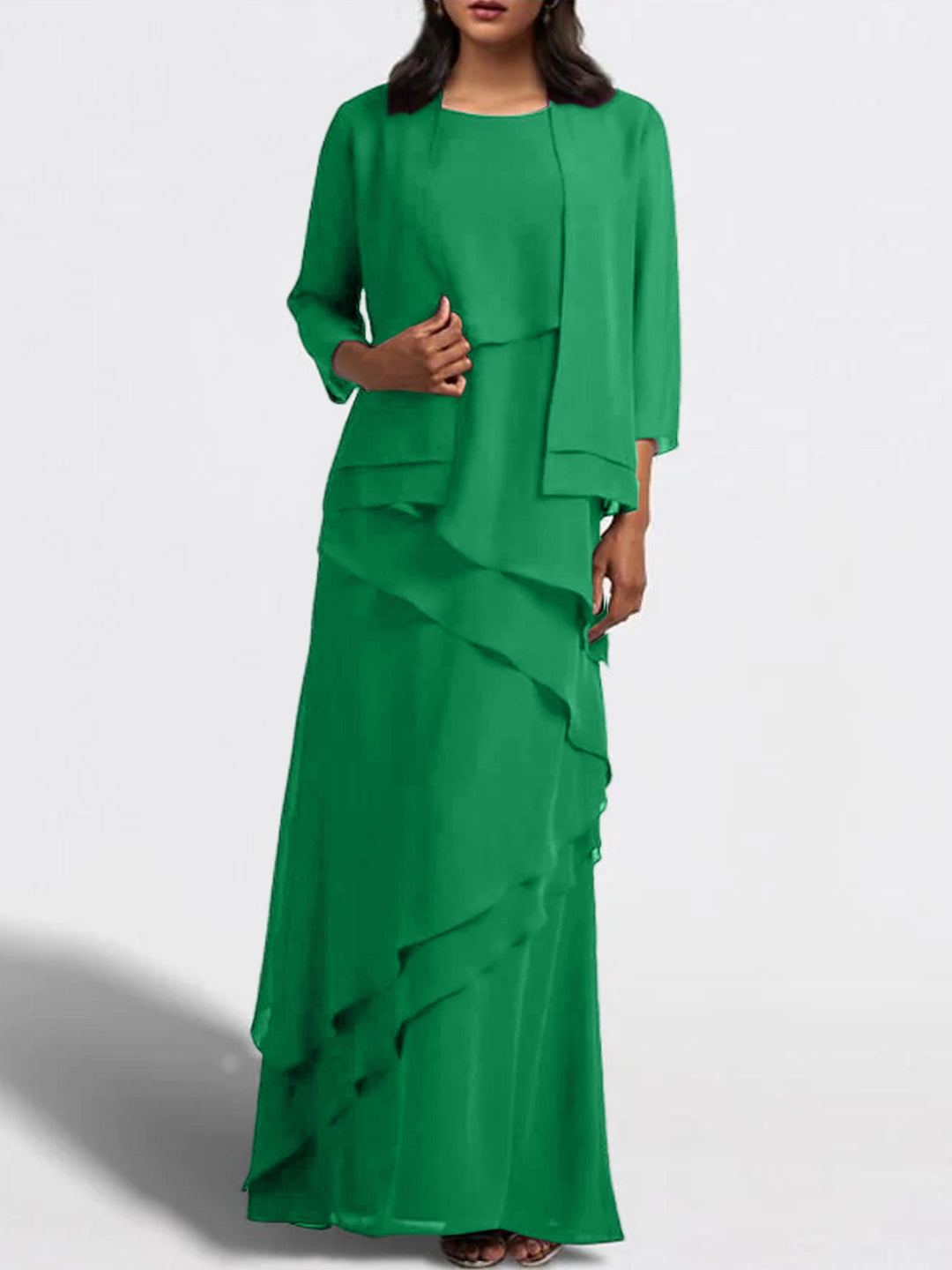 Robes de Mère de la Mariée Fourreau/Colonne Longueur Au Sol avec Veste