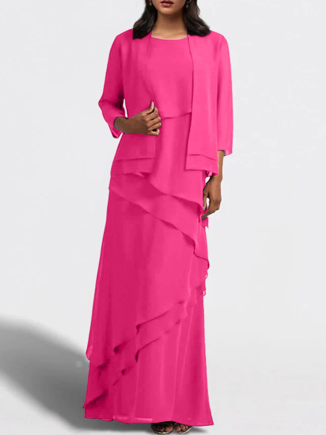 Robes de Mère de la Mariée Fourreau/Colonne Longueur Au Sol avec Veste