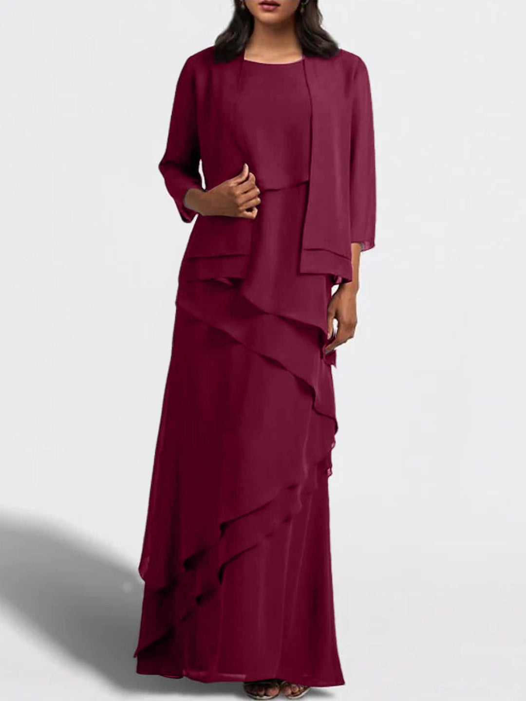 Robes de Mère de la Mariée Fourreau/Colonne Longueur Au Sol avec Veste