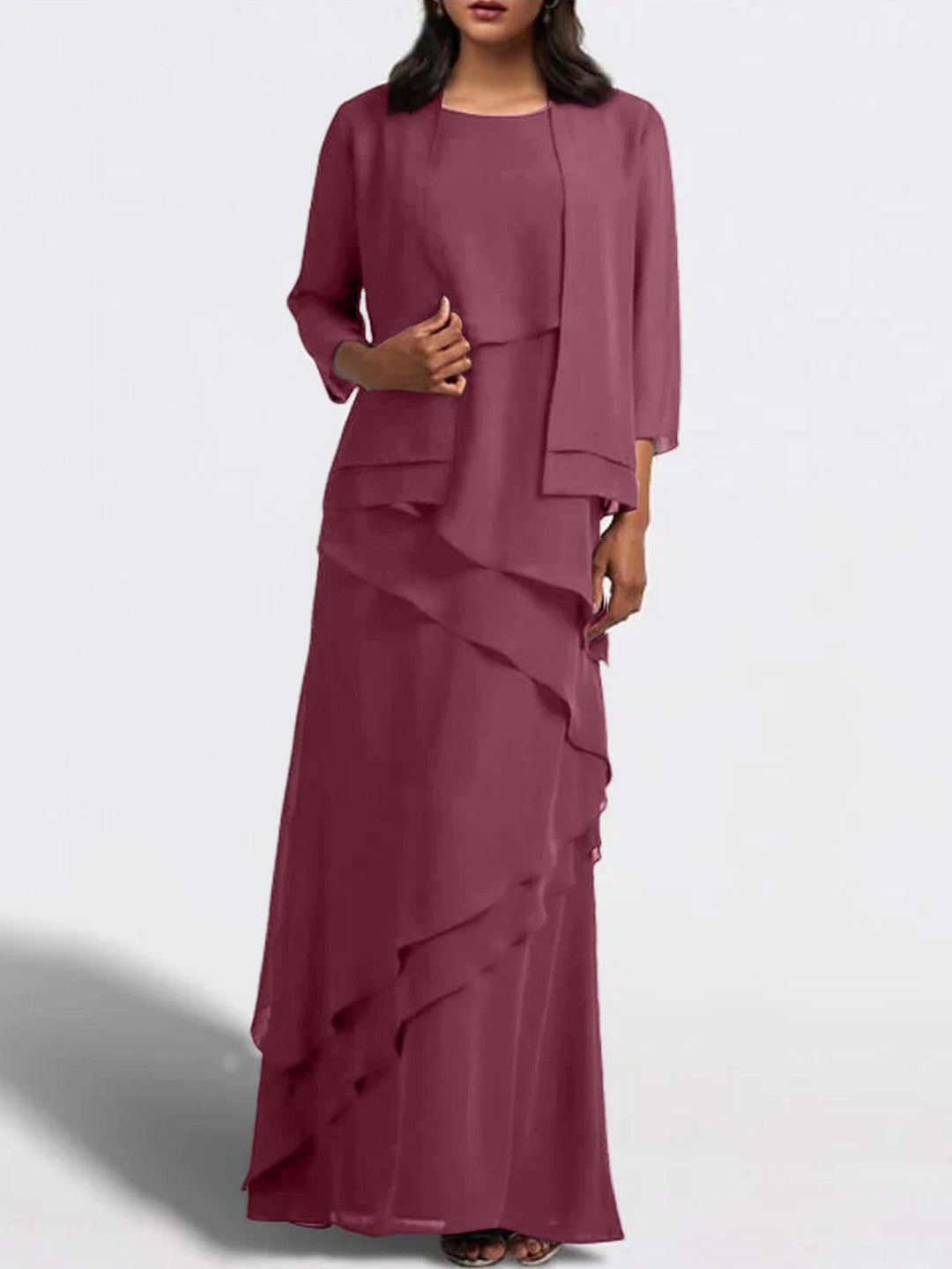 Robes de Mère de la Mariée Fourreau/Colonne Longueur Au Sol avec Veste