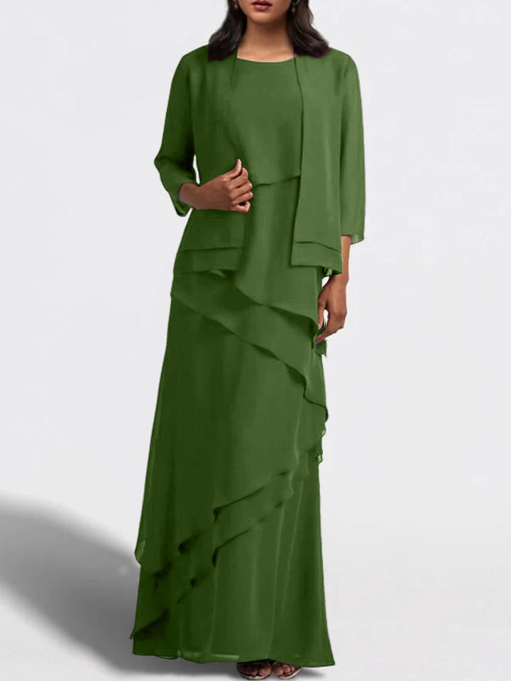 Robes de Mère de la Mariée Fourreau/Colonne Longueur Au Sol avec Veste