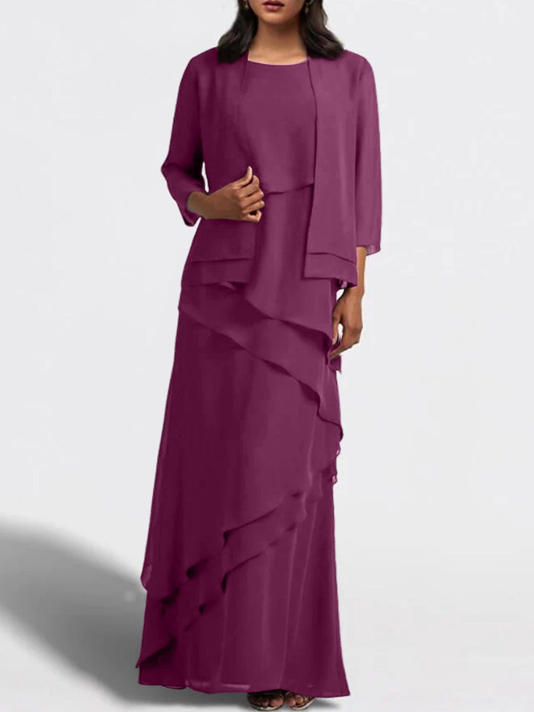 Robes de Mère de la Mariée Fourreau/Colonne Longueur Au Sol avec Veste