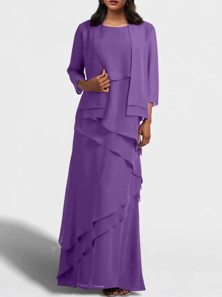 Robes de Mère de la Mariée Fourreau/Colonne Longueur Au Sol avec Veste