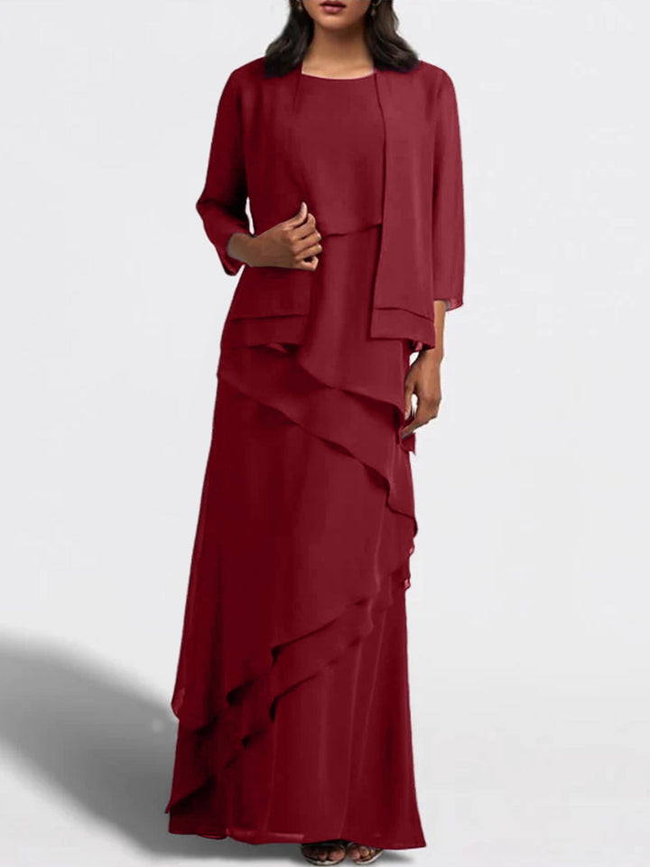 Robes de Mère de la Mariée Fourreau/Colonne Longueur Au Sol avec Veste