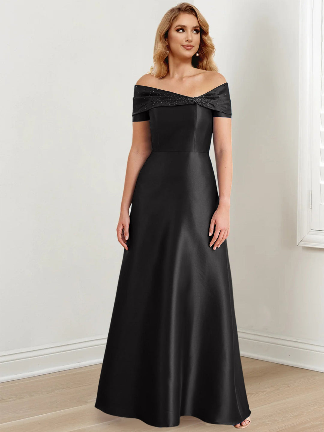 Robes de Mère de la Mariée A-Line/Princess à Épaules Dénudées et Longueur Au Sol