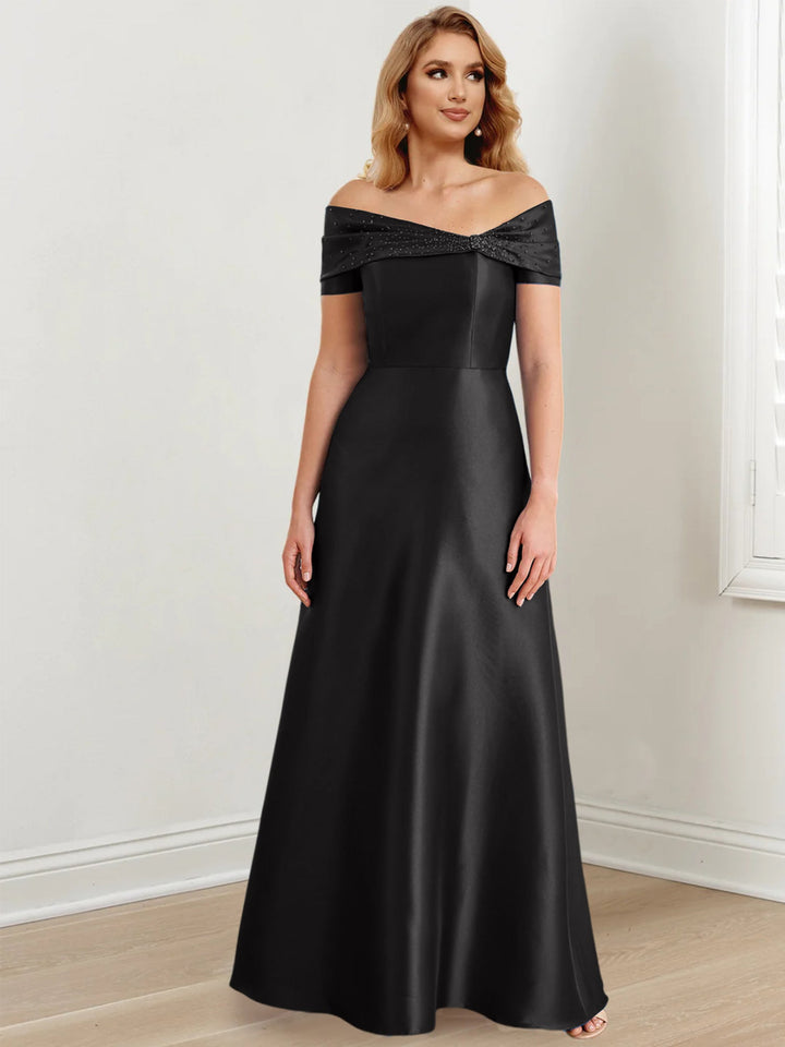 Robes de Mère de la Mariée A-Line/Princess à Épaules Dénudées et Longueur Au Sol