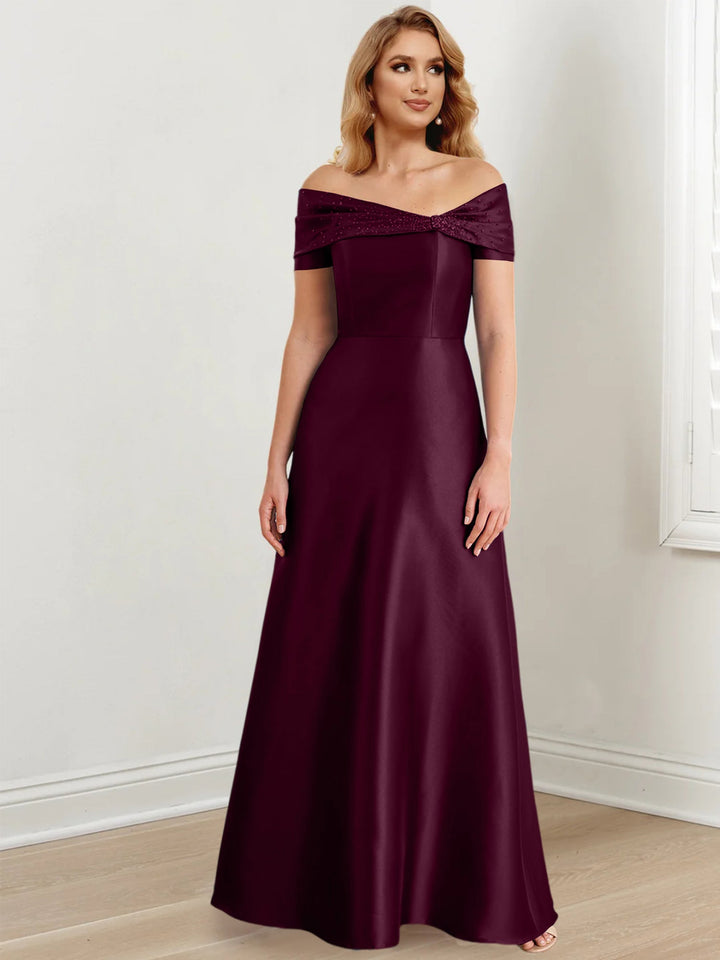 Robes de Mère de la Mariée A-Line/Princess à Épaules Dénudées et Longueur Au Sol